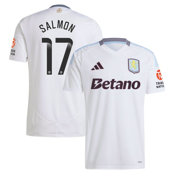 Aston Villa aston villa wsl adidas away shirt 2024-25 with salmon 17 printing Kits - Official Football Shirts & Training Gear