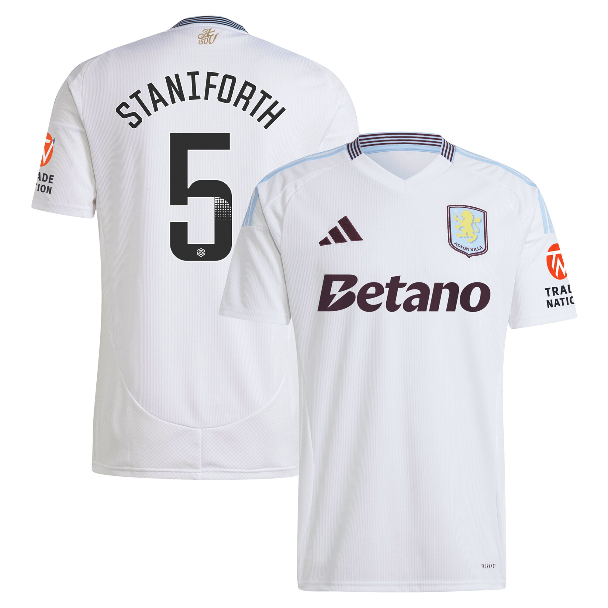 Aston Villa aston villa wsl adidas away shirt 2024-25 with staniforth 5 printing Kits - Official Football Shirts & Training Gear