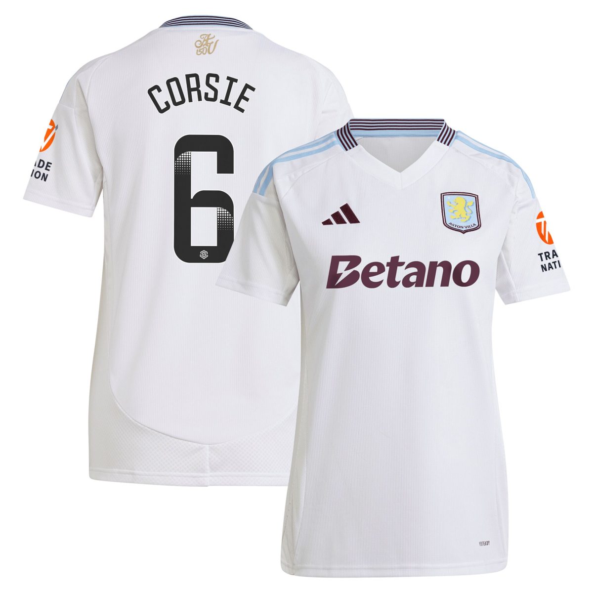 Aston Villa aston villa wsl adidas away shirt 2024-25 – womens with corsie 6 printing Kits - Official Football Shirts & Training Gear