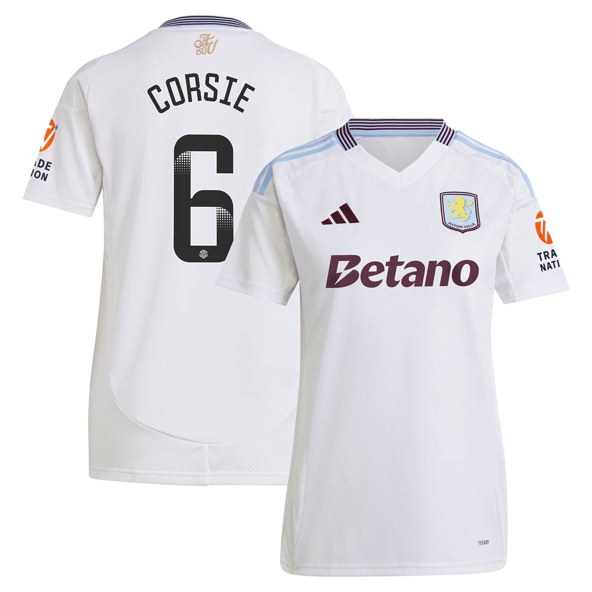 Aston Villa aston villa wsl adidas away shirt 2024-25 – womens with corsie 6 printing Kits - Official Football Shirts & Training Gear