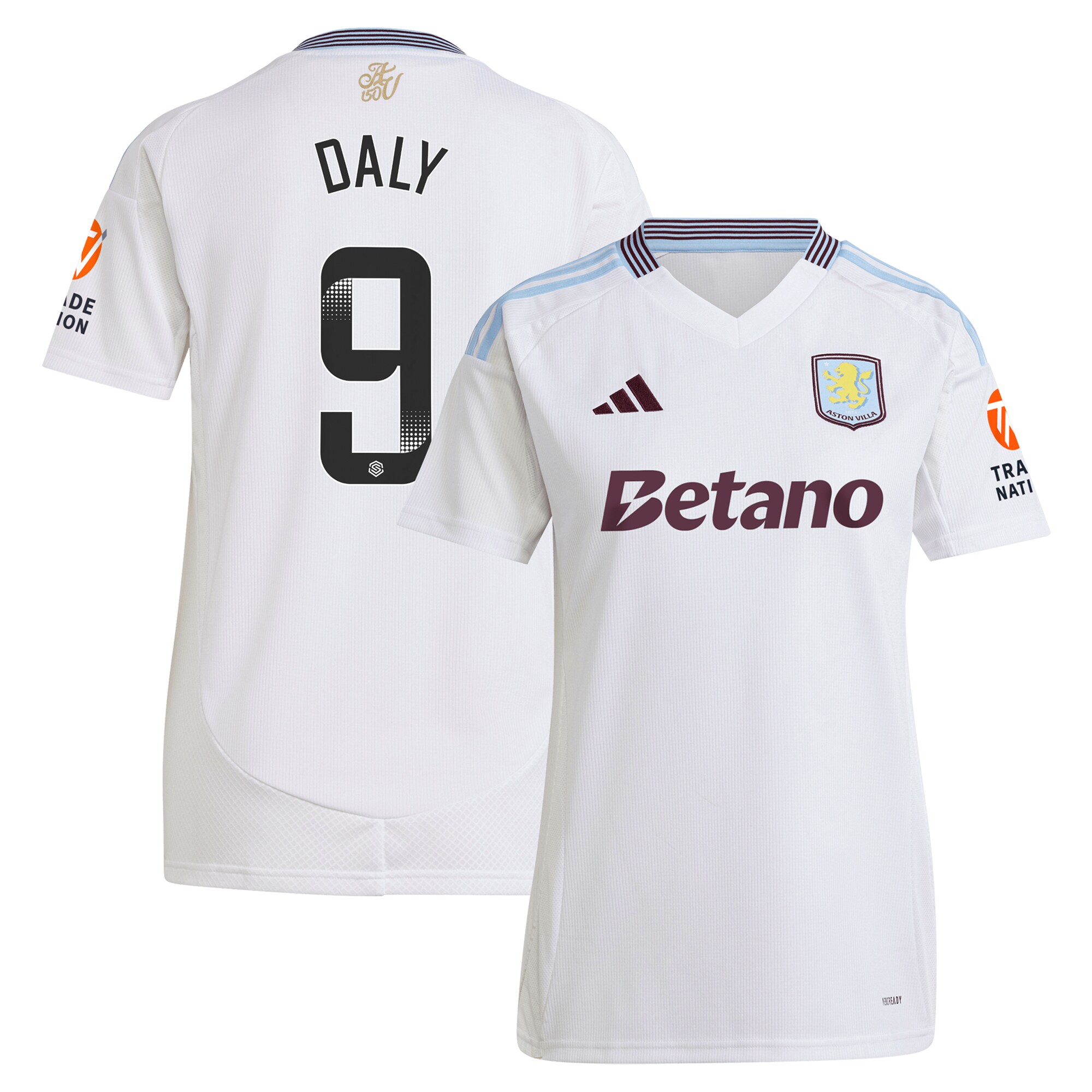 Aston Villa aston villa wsl adidas away shirt 2024-25 – womens with daly 9 printing Kits - Official Football Shirts & Training Gear