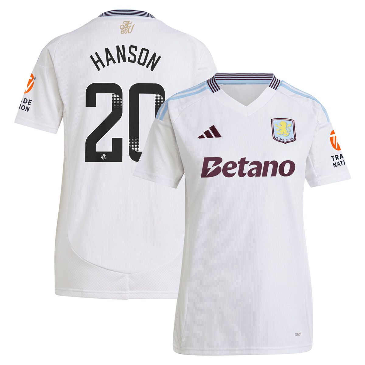 Aston Villa aston villa wsl adidas away shirt 2024-25 – womens with hanson 20 printing Kits - Official Football Shirts & Training Gear