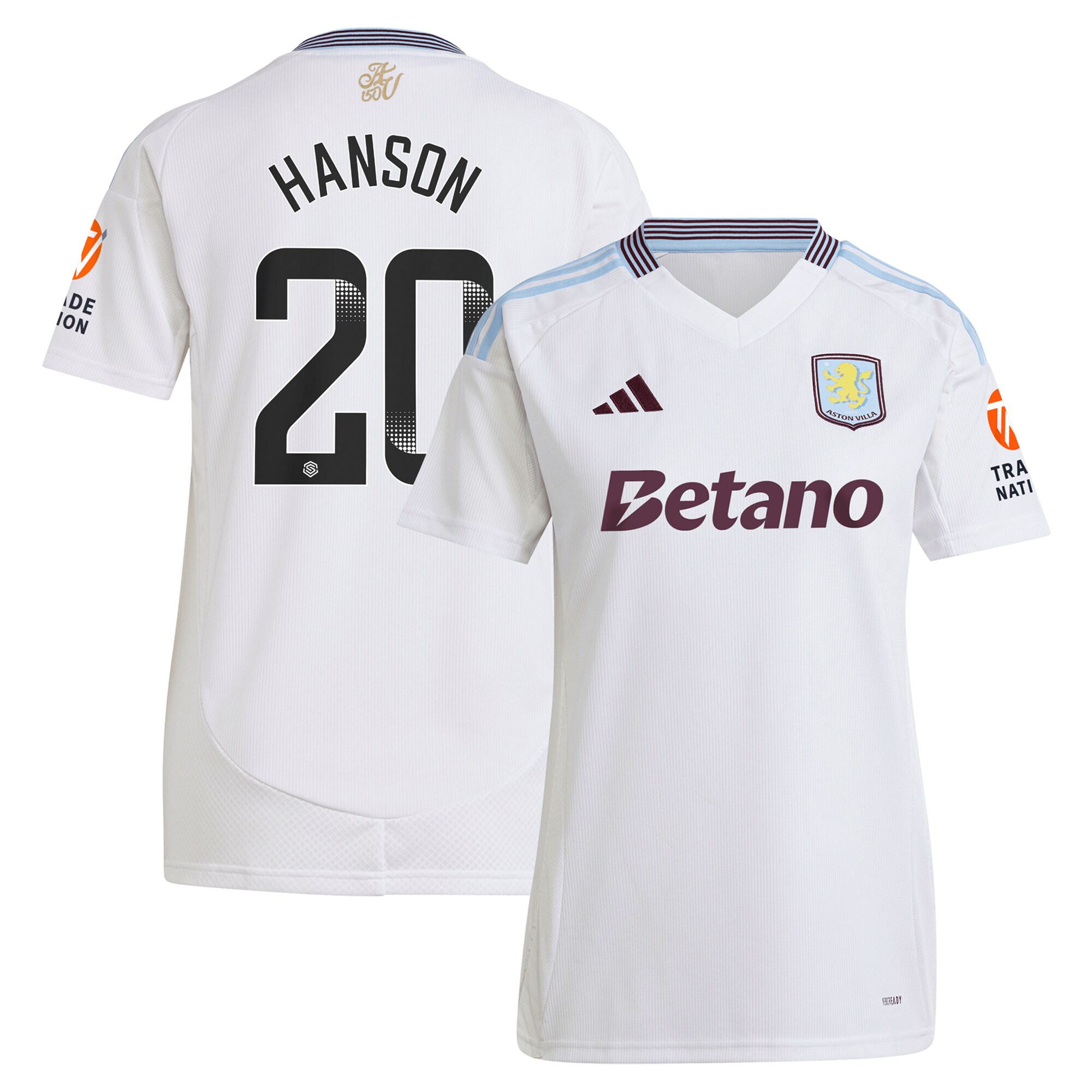 Aston Villa aston villa wsl adidas away shirt 2024-25 – womens with hanson 20 printing Kits - Official Football Shirts & Training Gear