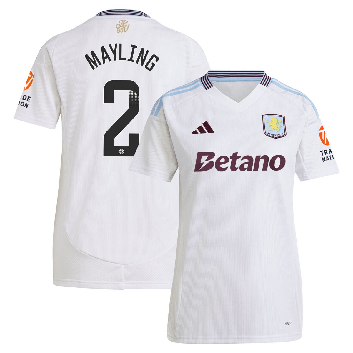 Aston Villa aston villa wsl adidas away shirt 2024-25 – womens with mayling 2 printing Kits - Official Football Shirts & Training Gear