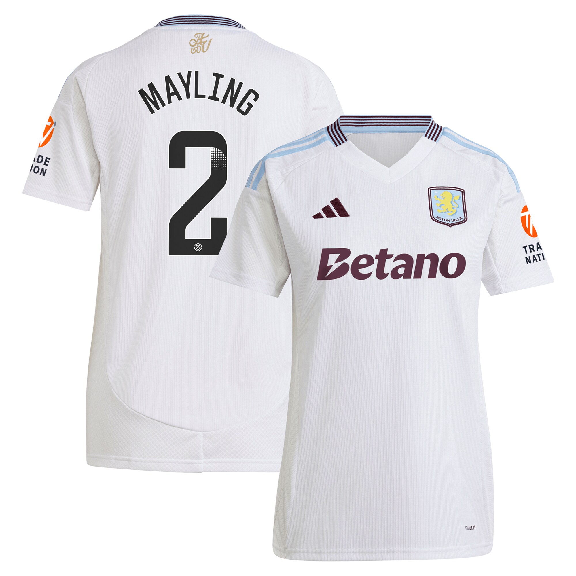 Aston Villa aston villa wsl adidas away shirt 2024-25 – womens with mayling 2 printing Kits - Official Football Shirts & Training Gear