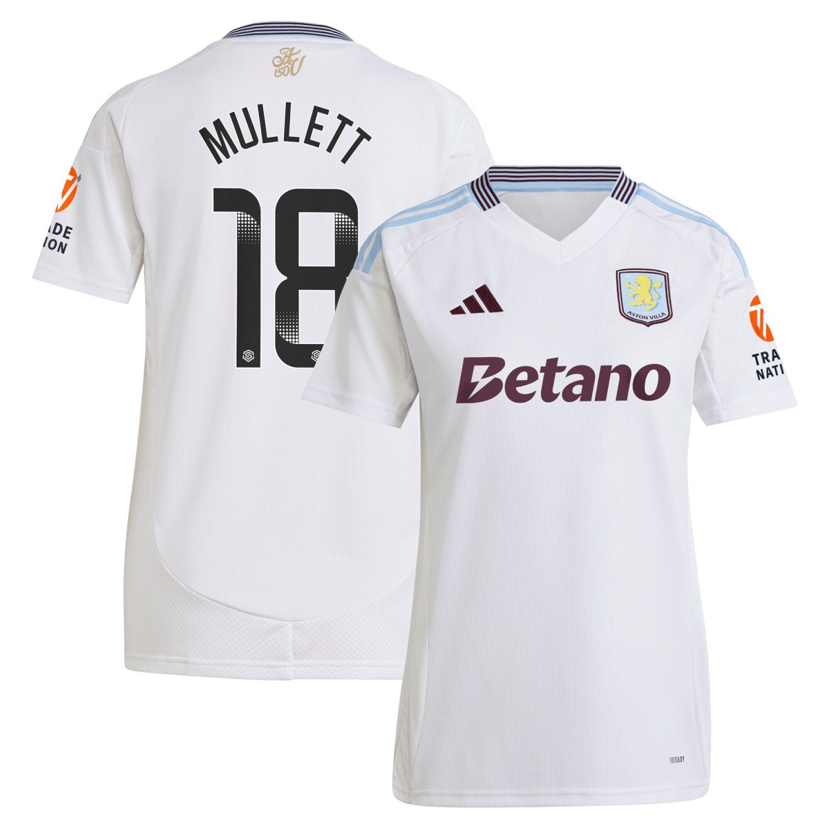 Aston Villa aston villa wsl adidas away shirt 2024-25 – womens with mullett 18 printing Kits - Official Football Shirts & Training Gear
