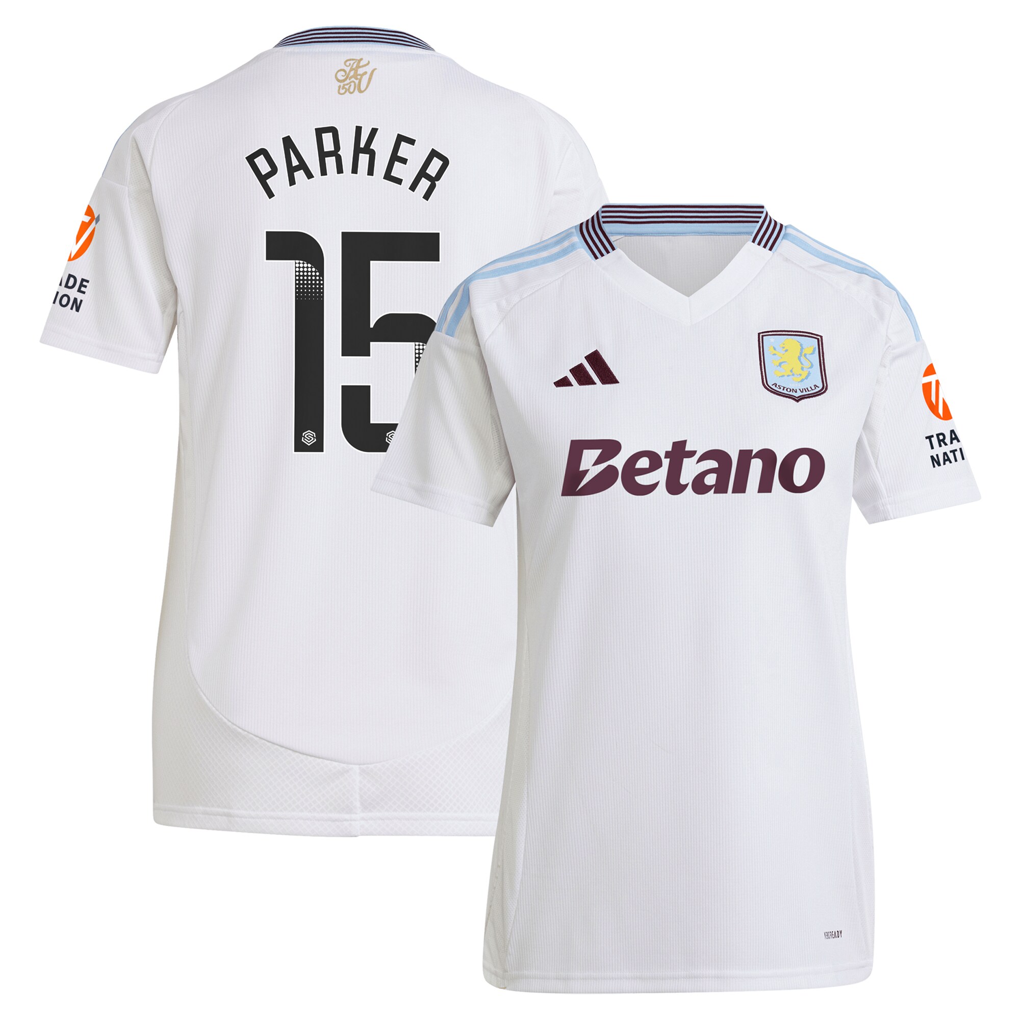 Aston Villa aston villa wsl adidas away shirt 2024-25 – womens with parker 15 printing Kits - Official Football Shirts & Training Gear