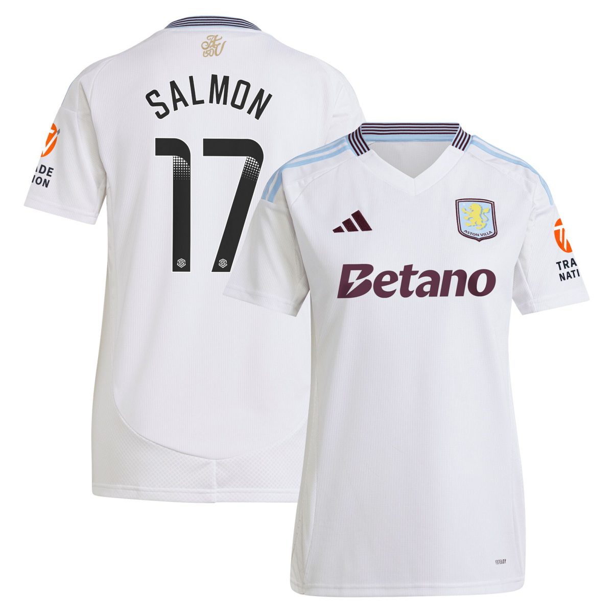 Aston Villa aston villa wsl adidas away shirt 2024-25 – womens with salmon 17 printing Kits - Official Football Shirts & Training Gear
