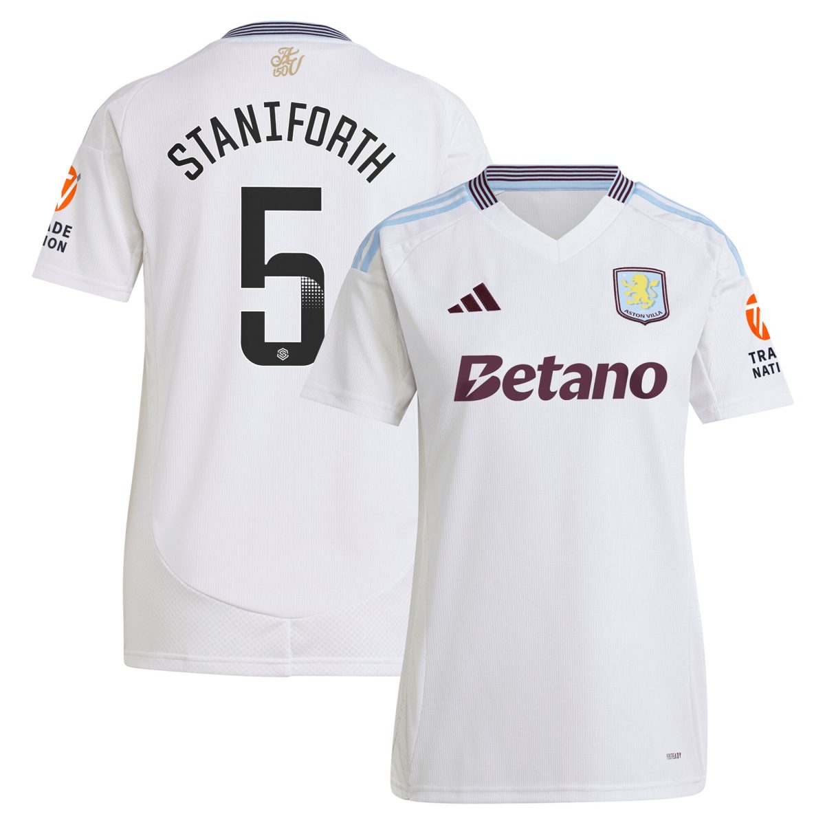 Aston Villa aston villa wsl adidas away shirt 2024-25 – womens with staniforth 5 printing Kits - Official Football Shirts & Training Gear
