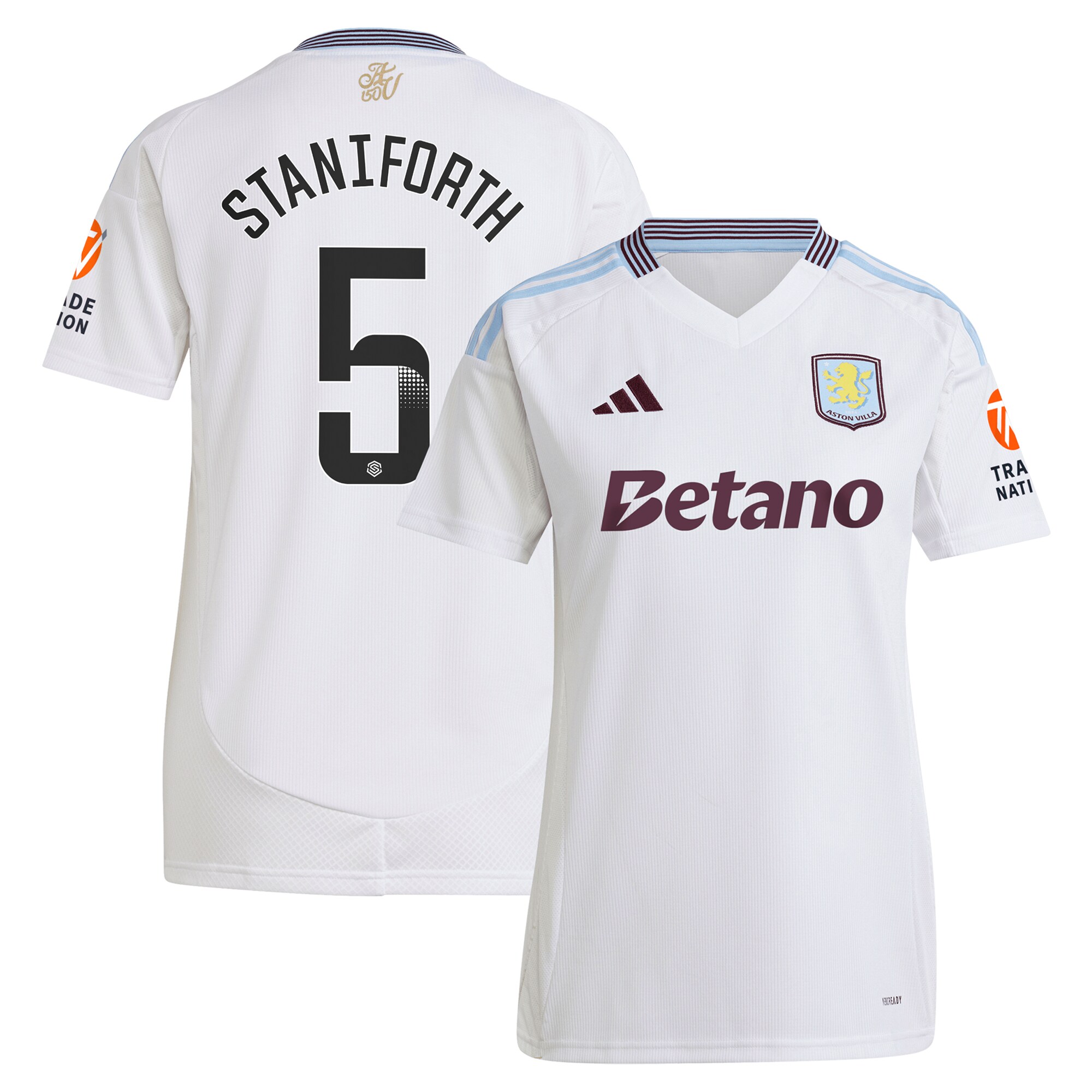 Aston Villa aston villa wsl adidas away shirt 2024-25 – womens with staniforth 5 printing Kits - Official Football Shirts & Training Gear