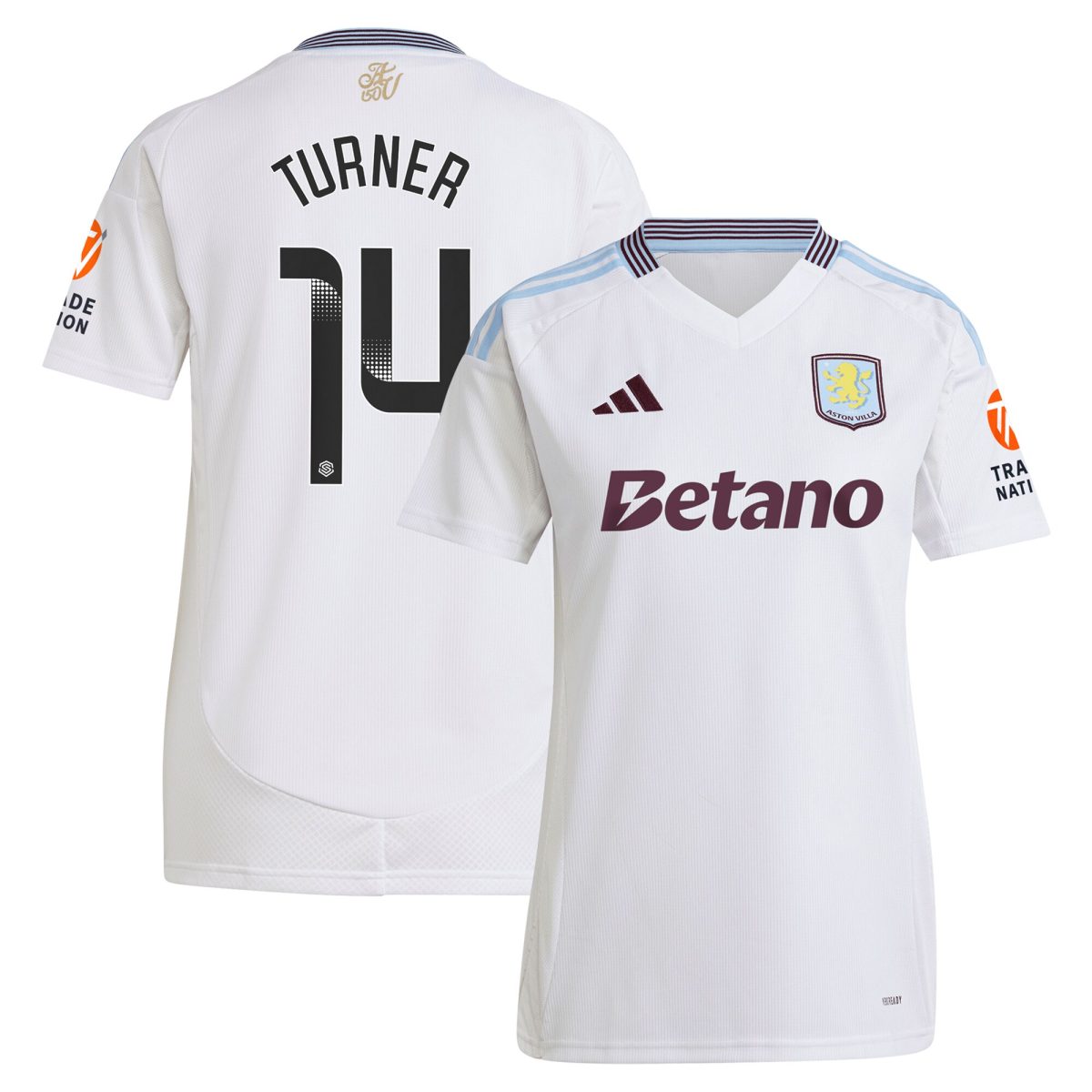 Aston Villa aston villa wsl adidas away shirt 2024-25 – womens with turner 14 printing Kits - Official Football Shirts & Training Gear