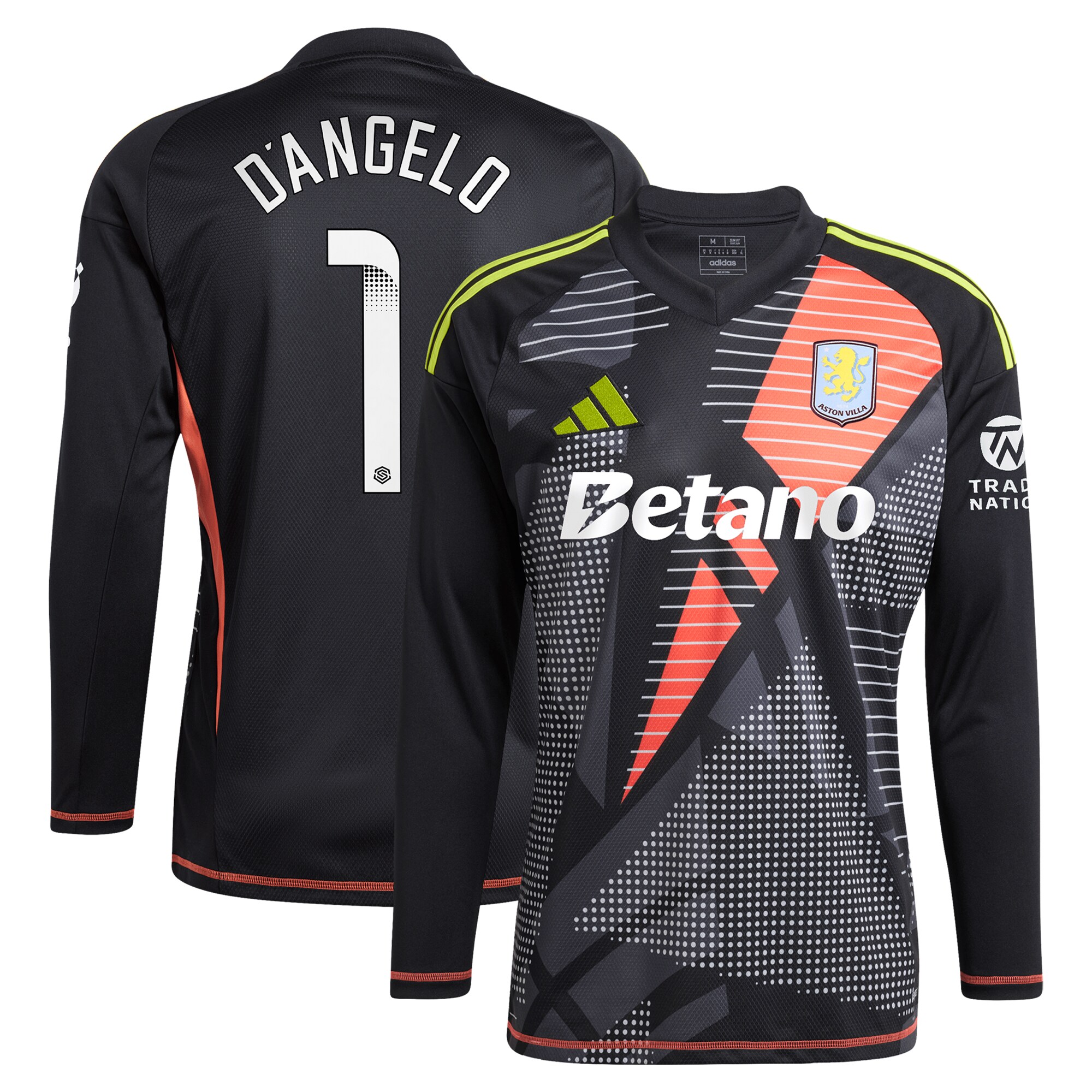 Aston Villa aston villa wsl adidas goalkeeper shirt 2024-25 – long sleeve with dangelo 1 printing Kits - Official Football Shirts & Training Gear