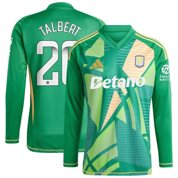 Aston Villa aston villa wsl adidas goalkeeper shirt 2024-25 – long sleeve with talbert 26 printing 202849399 Kits - Official Football Shirts & Training Gear