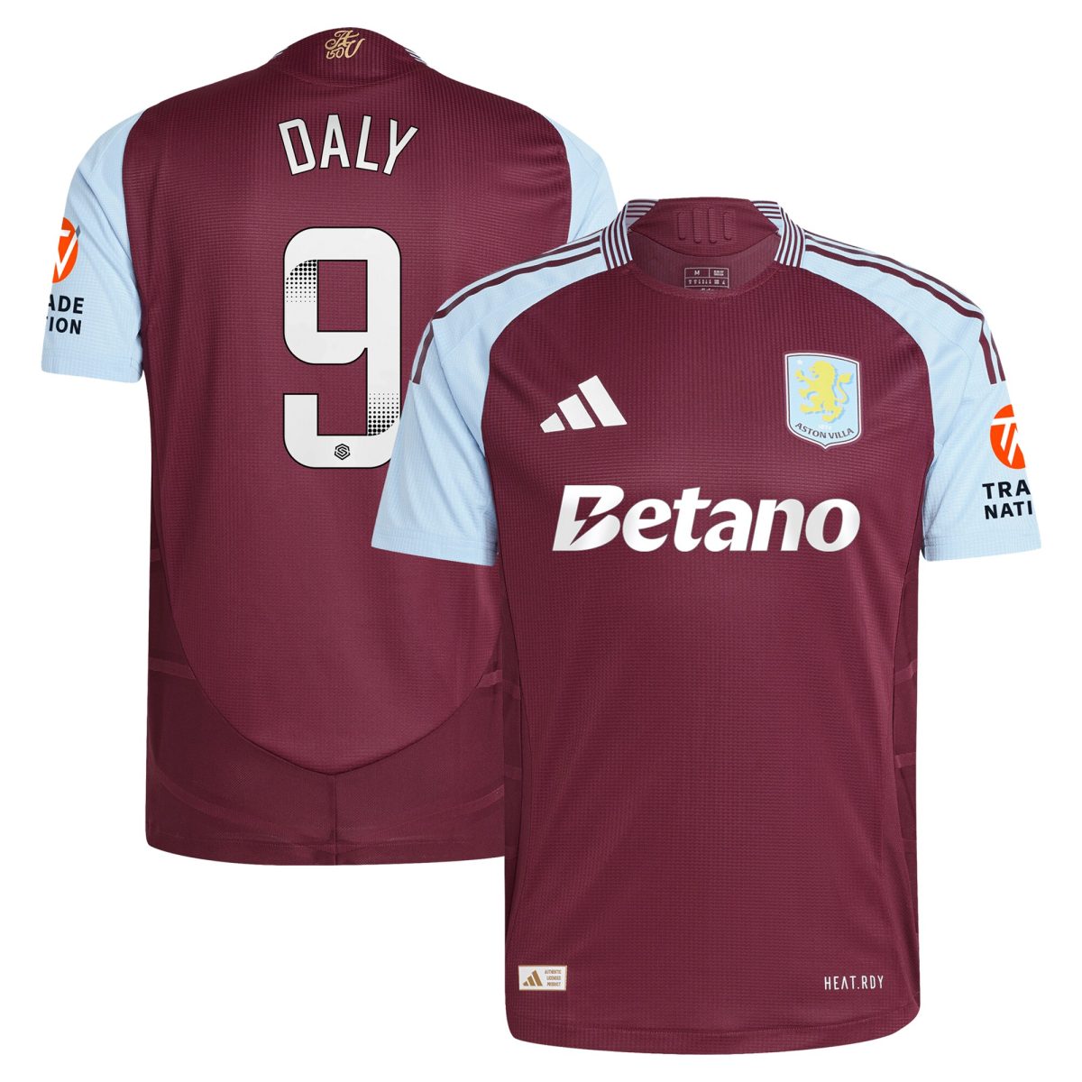 Aston Villa aston villa wsl adidas home authentic shirt 2024-25 with daly 9 printing Kits - Official Football Shirts & Training Gear