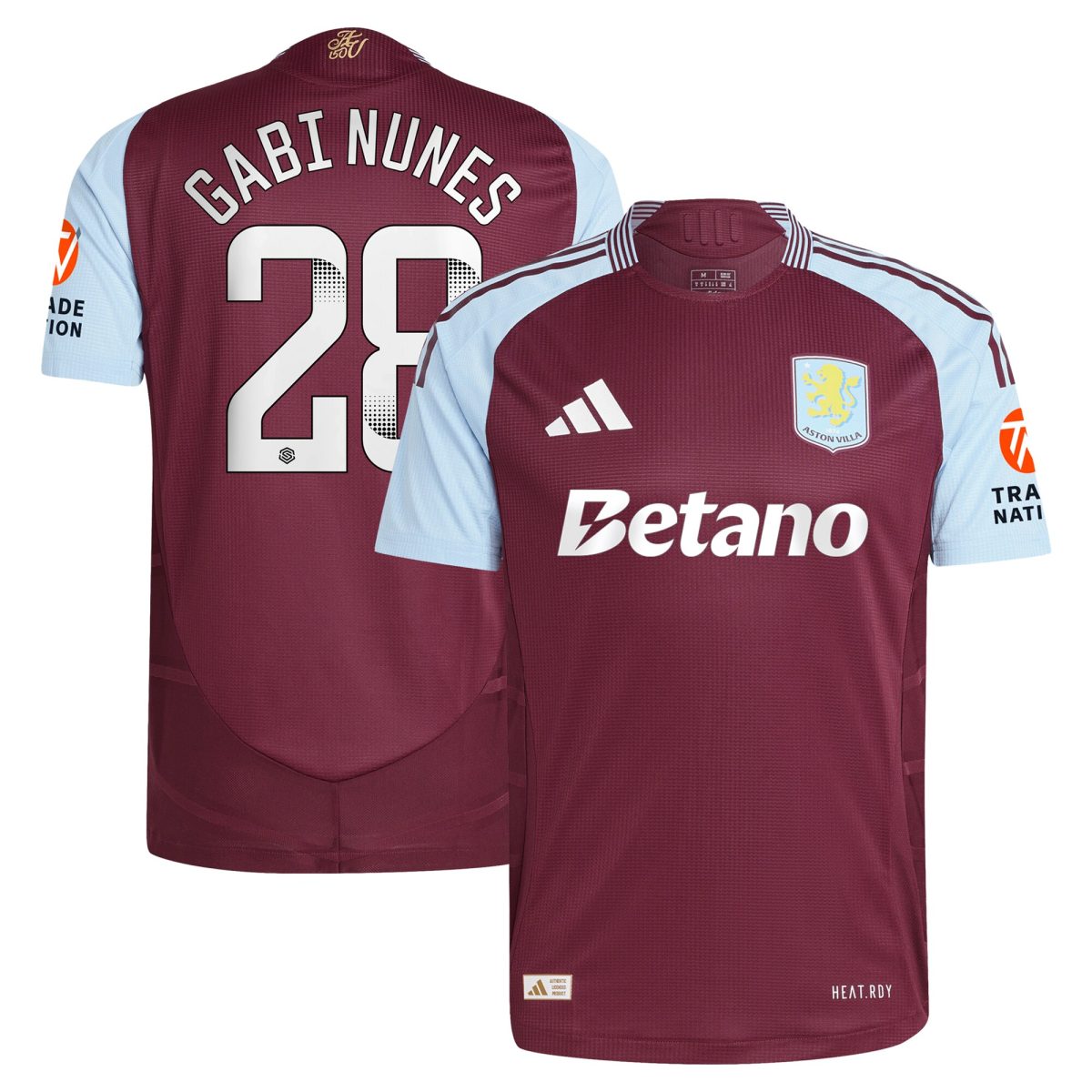 Aston Villa aston villa wsl adidas home authentic shirt 2024-25 with gabi nunes 28 printing Kits - Official Football Shirts & Training Gear