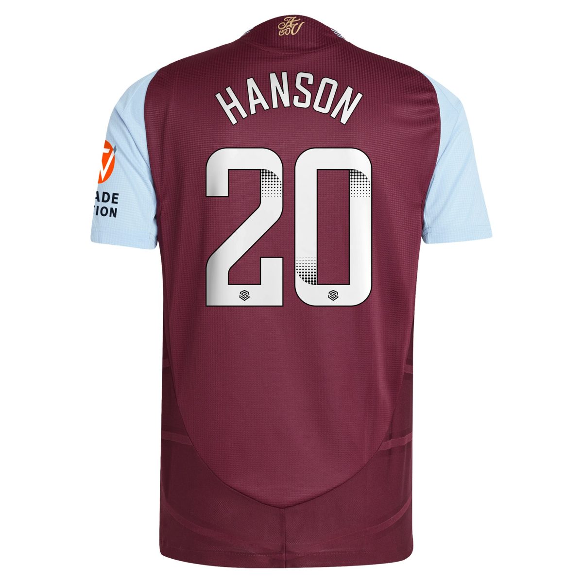 Aston Villa aston villa wsl adidas home authentic shirt 2024-25 with hanson 20 printing Kits - Official Football Shirts & Training Gear