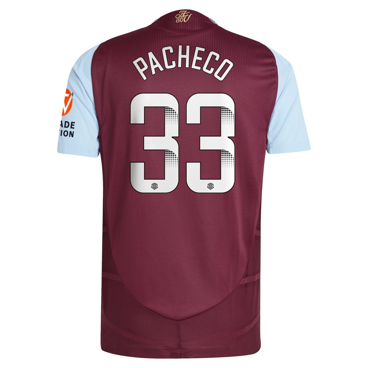Aston Villa aston villa wsl adidas home authentic shirt 2024-25 with pacheco 33 printing Kits - Official Football Shirts & Training Gear