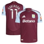 Aston Villa aston villa wsl adidas home authentic shirt 2024-25 with robinson 11 printing Kits - Official Football Shirts & Training Gear