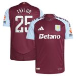 Aston Villa aston villa wsl adidas home authentic shirt 2024-25 with taylor 25 printing Kits - Official Football Shirts & Training Gear