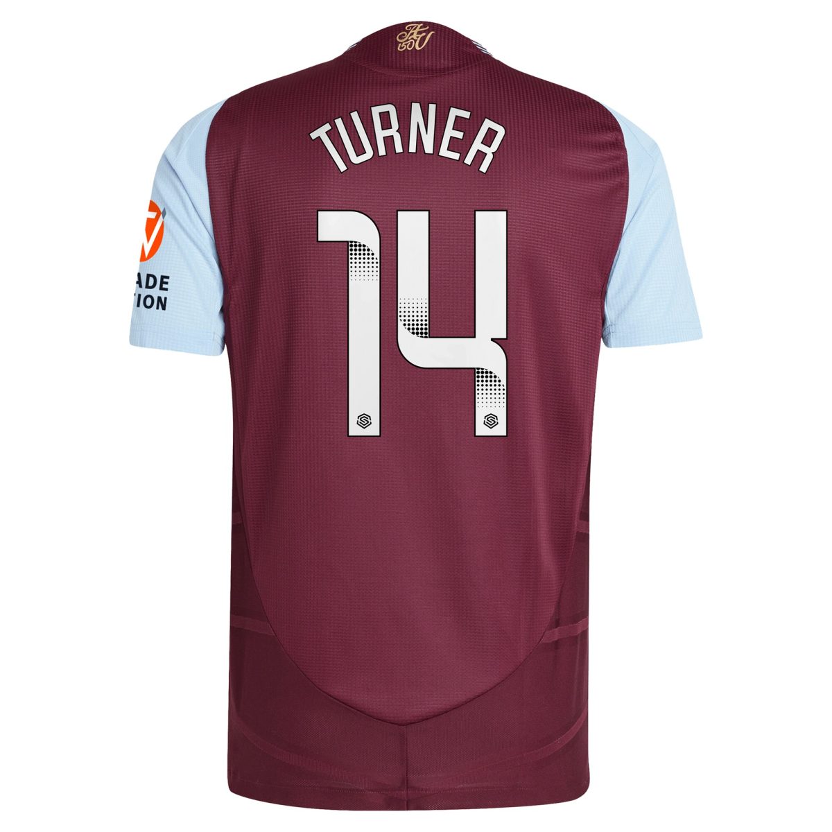 Aston Villa aston villa wsl adidas home authentic shirt 2024-25 with turner 14 printing Kits - Official Football Shirts & Training Gear