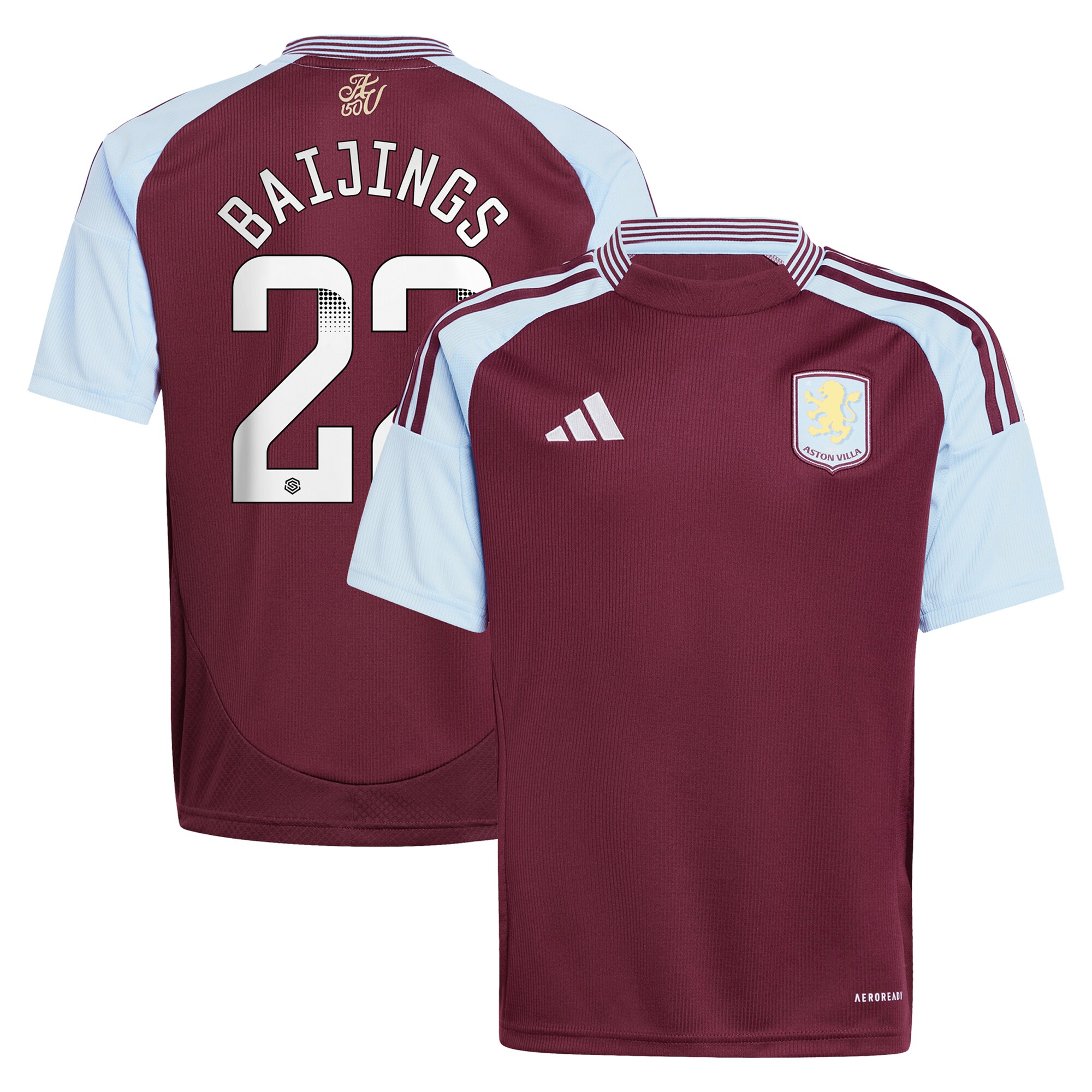 Aston Villa aston villa wsl adidas home shirt 2024-25 – kids with baijings 22 printing Kits - Official Football Shirts & Training Gear
