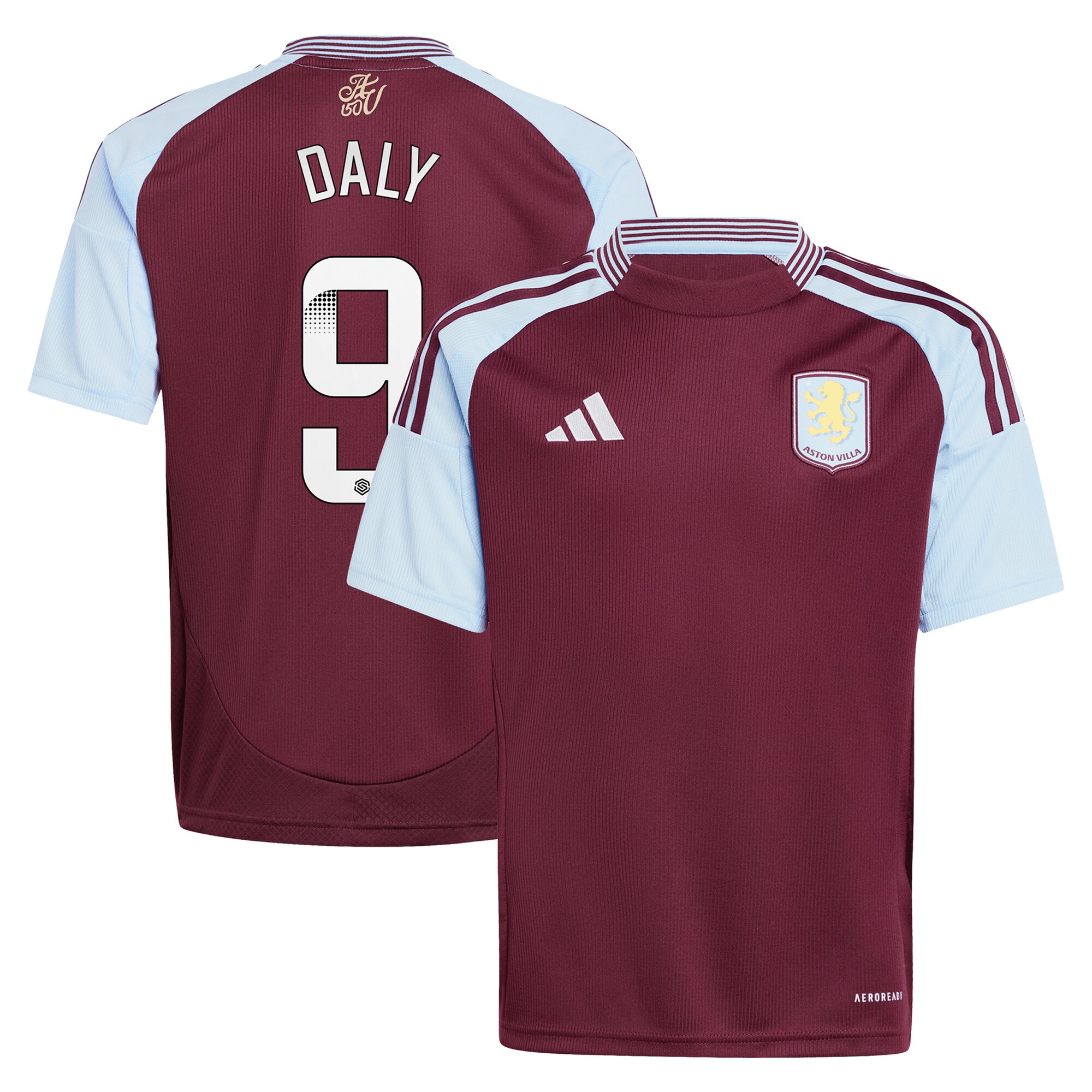 Aston Villa aston villa wsl adidas home shirt 2024-25 – kids with daly 9 printing Kits - Official Football Shirts & Training Gear