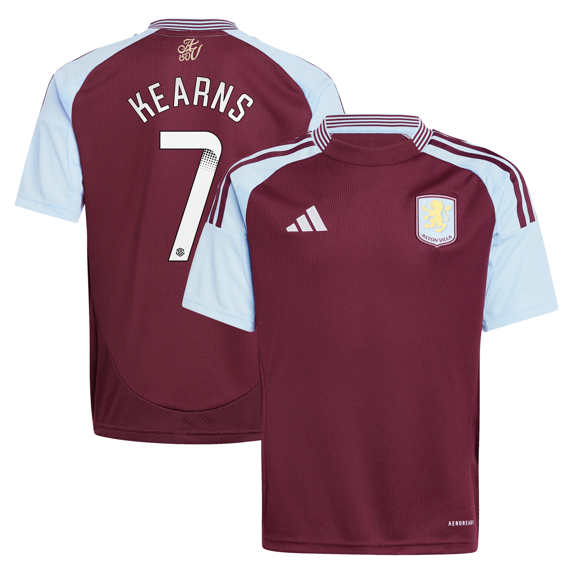 Aston Villa aston villa wsl adidas home shirt 2024-25 – kids with kearns 7 printing Kits - Official Football Shirts & Training Gear