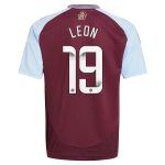 Aston Villa aston villa wsl adidas home shirt 2024-25 – kids with leon 19 printing Kits - Official Football Shirts & Training Gear