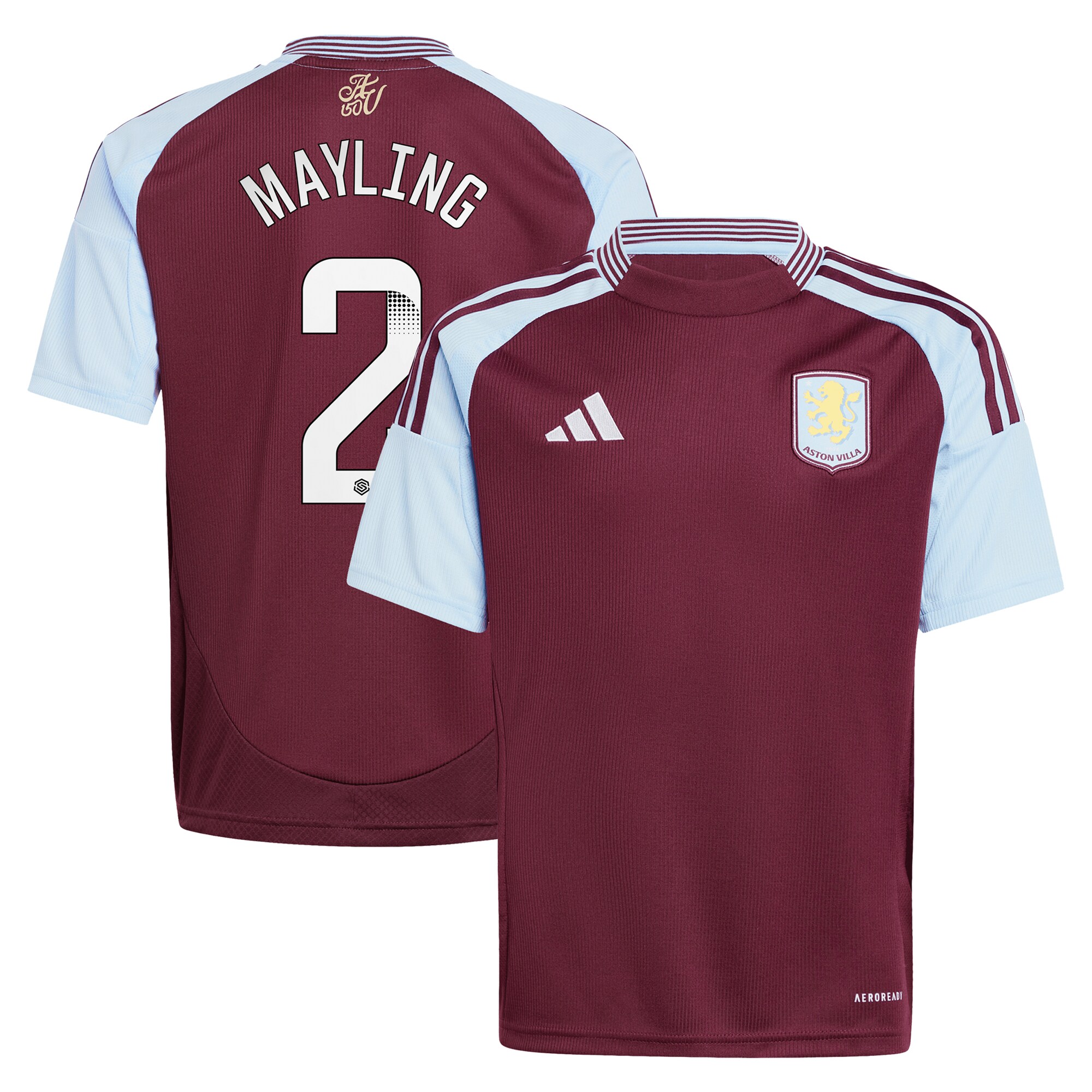 Aston Villa aston villa wsl adidas home shirt 2024-25 – kids with mayling 2 printing Kits - Official Football Shirts & Training Gear