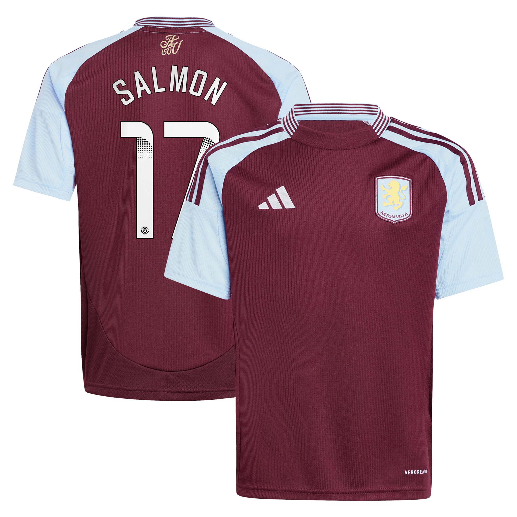 Aston Villa aston villa wsl adidas home shirt 2024-25 – kids with salmon 17 printing Kits - Official Football Shirts & Training Gear