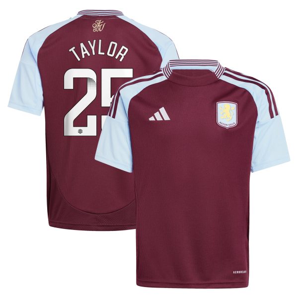 Aston Villa aston villa wsl adidas home shirt 2024-25 – kids with taylor 25 printing Kits - Official Football Shirts & Training Gear