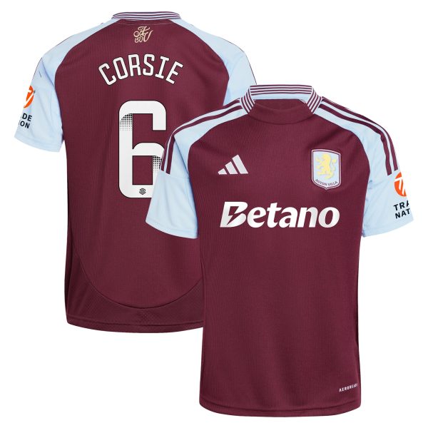 Aston Villa aston villa wsl adidas home shirt 2024-25 with corsie 6 printing Kits - Official Football Shirts & Training Gear
