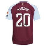 Aston Villa aston villa wsl adidas home shirt 2024-25 with hanson 20 printing Kits - Official Football Shirts & Training Gear
