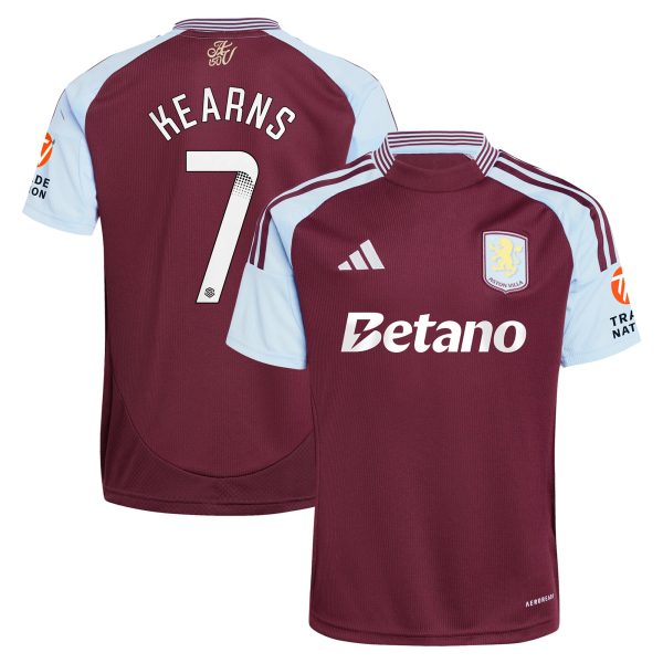 Aston Villa aston villa wsl adidas home shirt 2024-25 with kearns 7 printing Kits - Official Football Shirts & Training Gear
