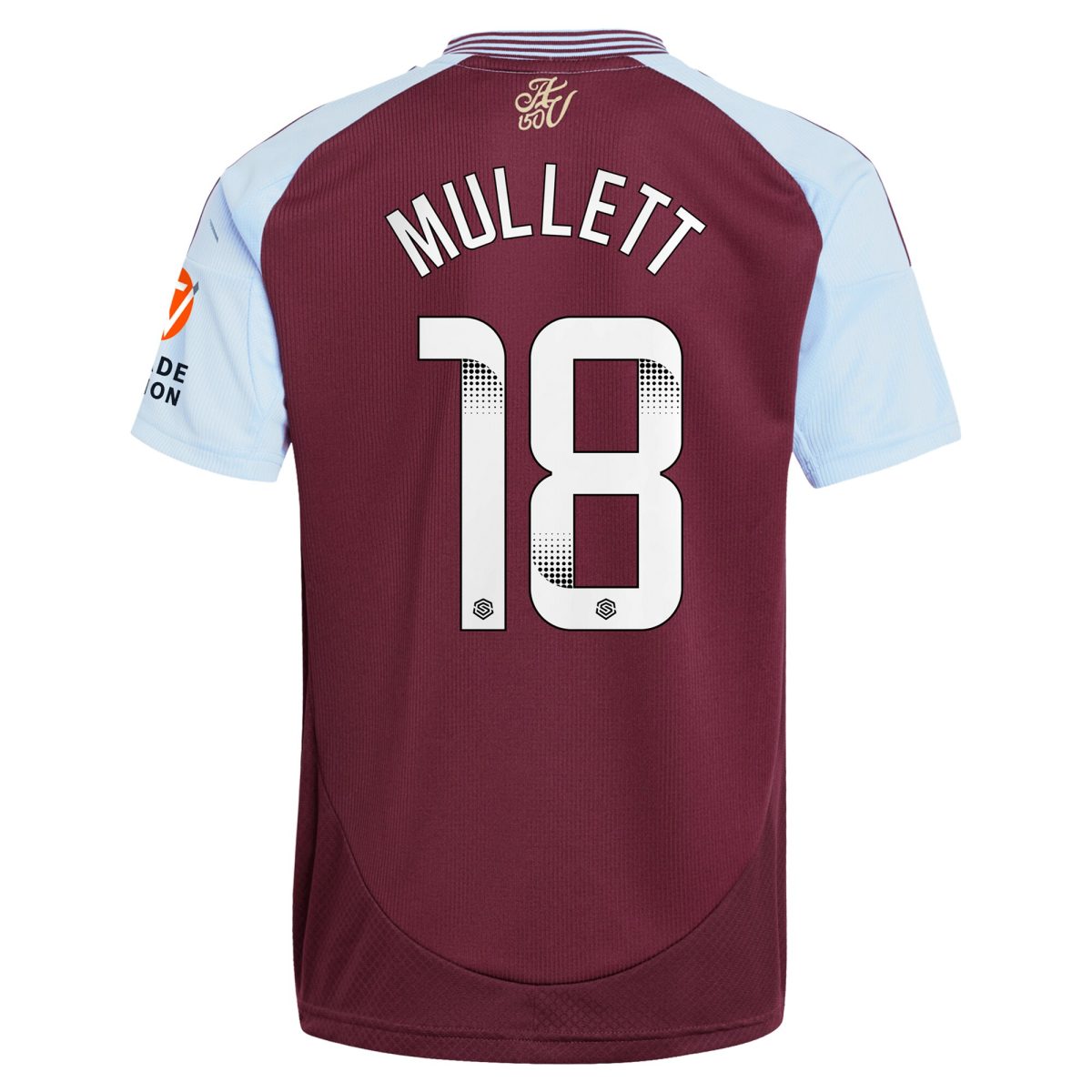 Aston Villa aston villa wsl adidas home shirt 2024-25 with mullett 18 printing Kits - Official Football Shirts & Training Gear