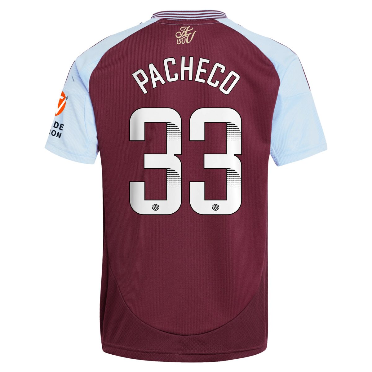 Aston Villa aston villa wsl adidas home shirt 2024-25 with pacheco 33 printing Kits - Official Football Shirts & Training Gear