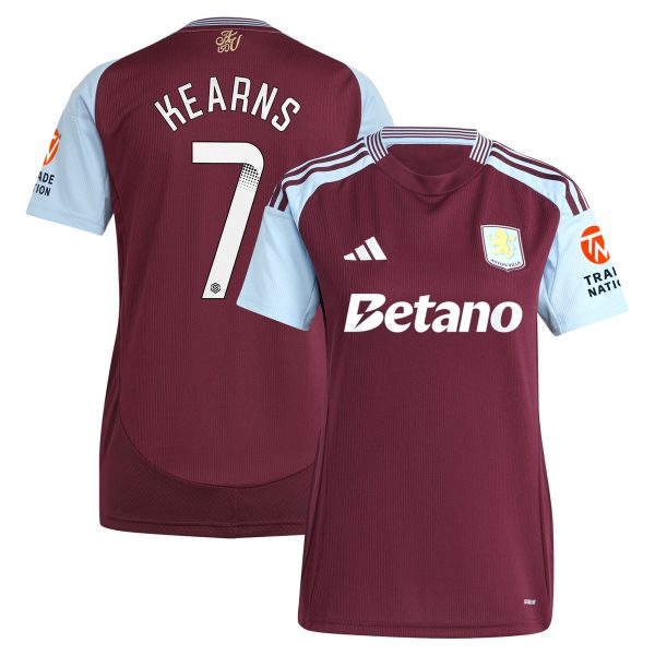 Aston Villa aston villa wsl adidas home shirt 2024-25 – womens with kearns 7 printing Kits - Official Football Shirts & Training Gear