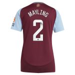 Aston Villa aston villa wsl adidas home shirt 2024-25 – womens with mayling 2 printing Kits - Official Football Shirts & Training Gear