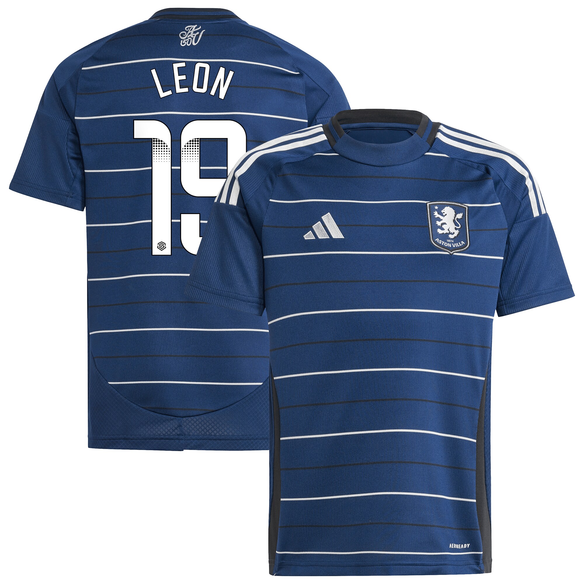 Aston Villa aston villa wsl adidas third shirt 2024-25 – kids with leon 19 printing Kits - Official Football Shirts & Training Gear