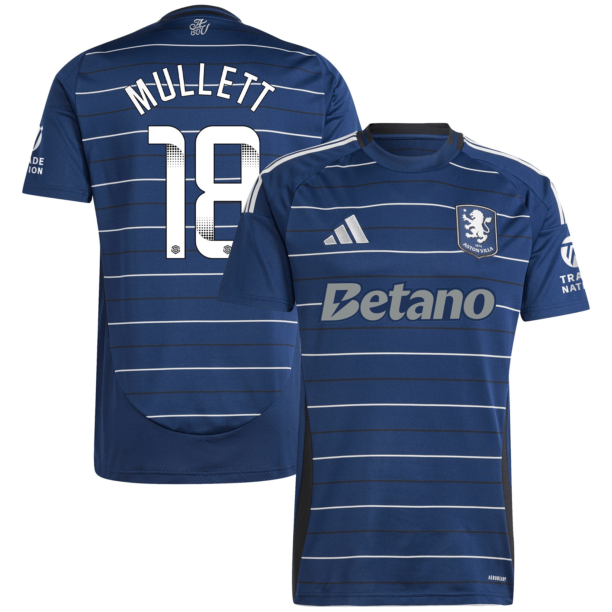 Aston Villa aston villa wsl adidas third shirt 2024-25 with mullett 18 printing Kits - Official Football Shirts & Training Gear