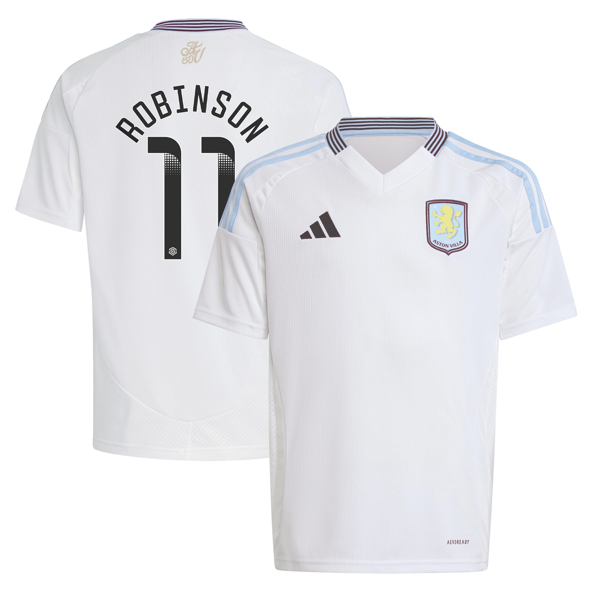 Aston Villa aston villa wsl away shirt 2024-25 – kids with robinson 11 printing Kits - Official Football Shirts & Training Gear