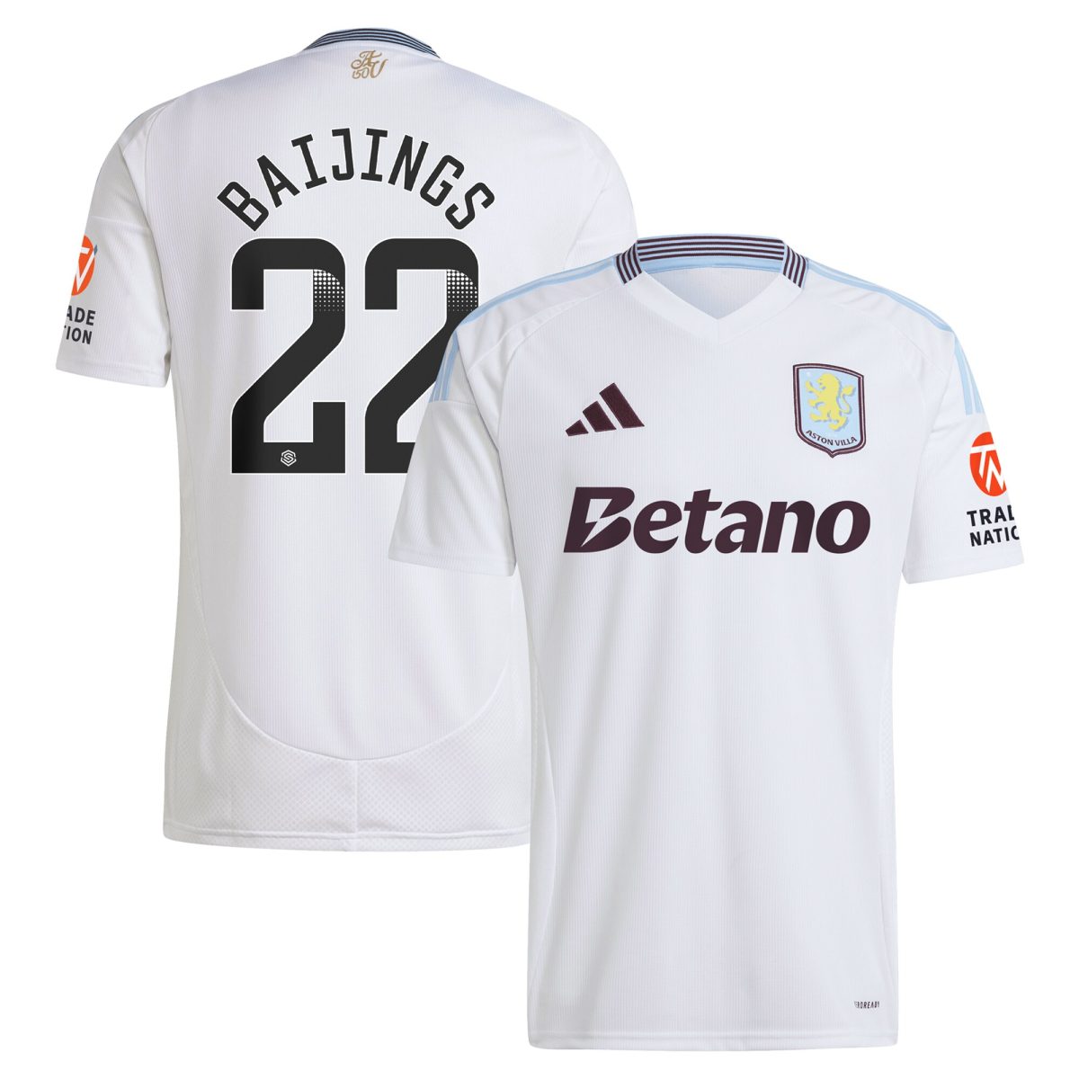 Aston Villa aston villa wsl away shirt 2024-25 with baijings 22 printing Kits - Official Football Shirts & Training Gear