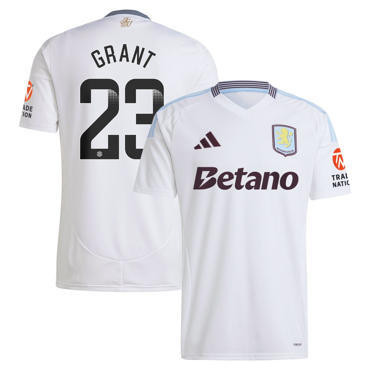 Aston Villa aston villa wsl away shirt 2024-25 with grant 23 printing Kits - Official Football Shirts & Training Gear