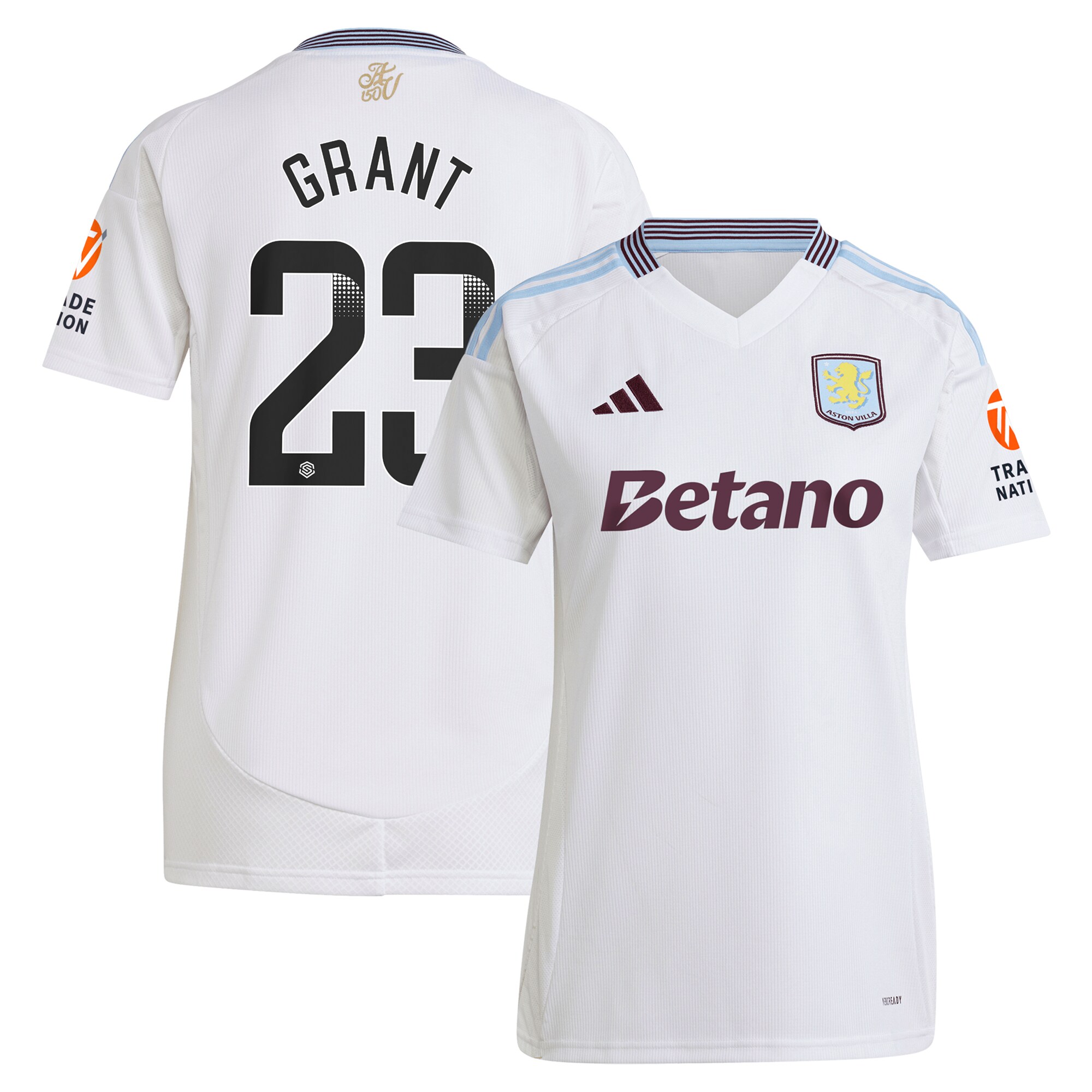 Aston Villa aston villa wsl away shirt 2024-25 – womens with grant 23 printing Kits - Official Football Shirts & Training Gear