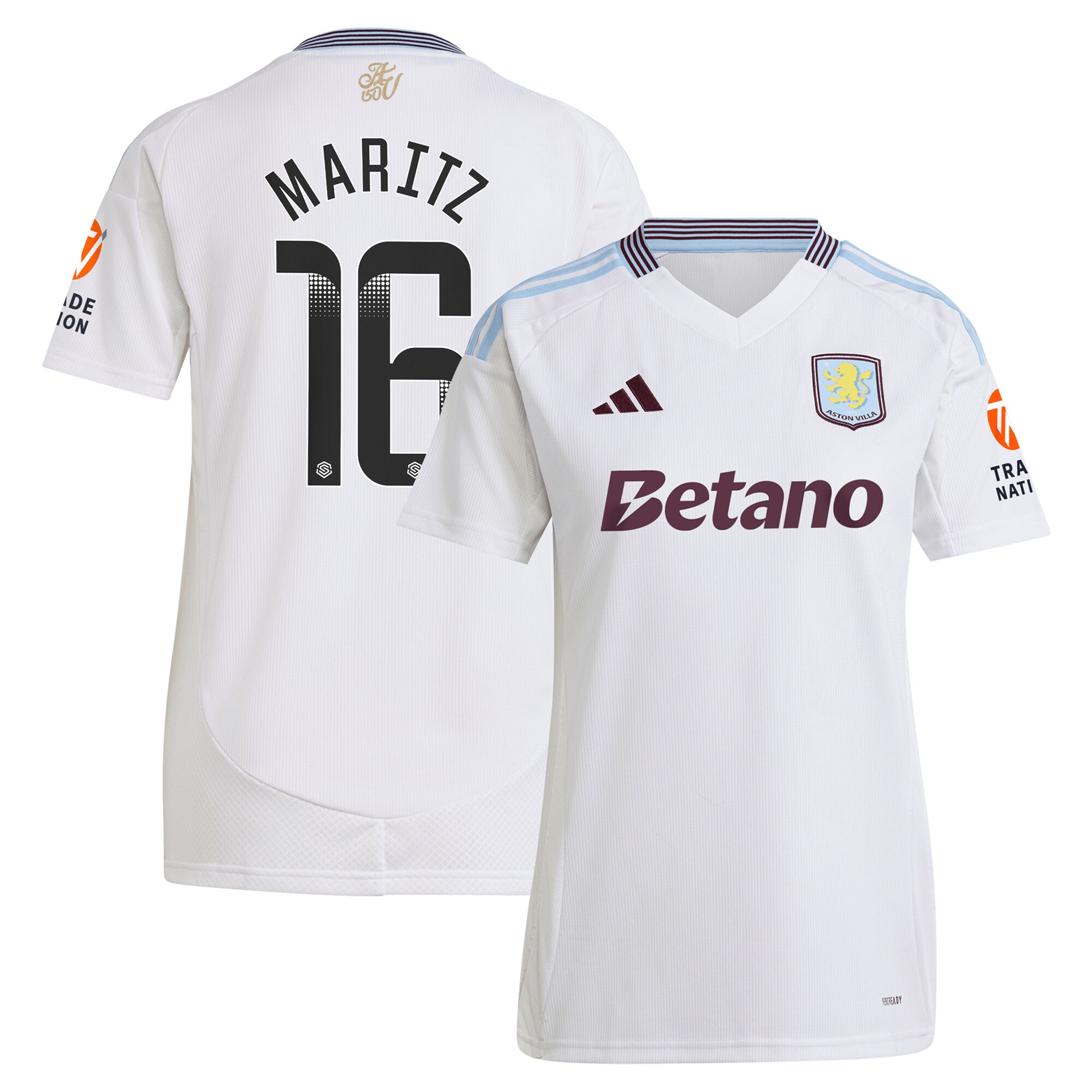 Aston Villa aston villa wsl away shirt 2024-25 – womens with maritz 16 printing Kits - Official Football Shirts & Training Gear