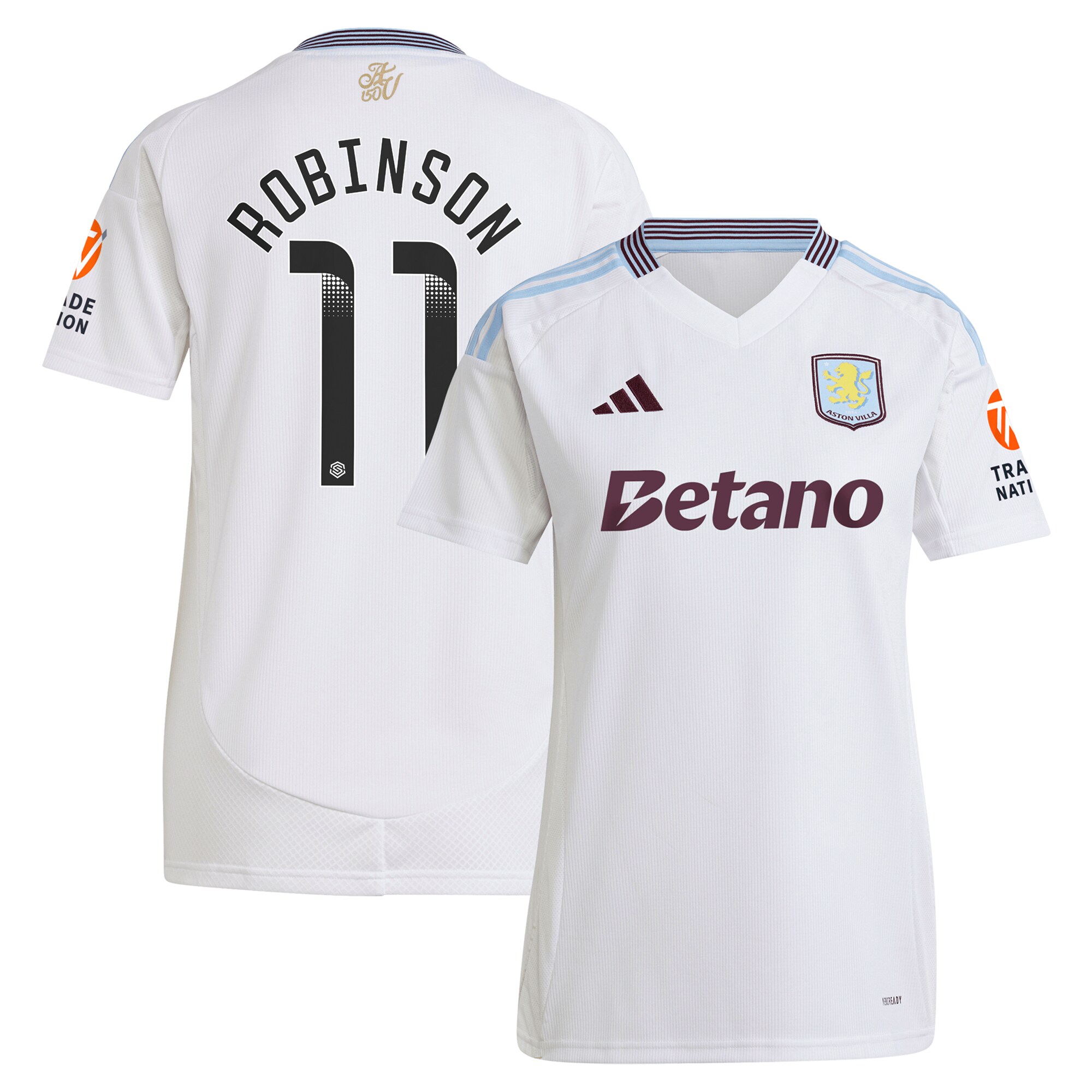 Aston Villa aston villa wsl away shirt 2024-25 – womens with robinson 11 printing Kits - Official Football Shirts & Training Gear