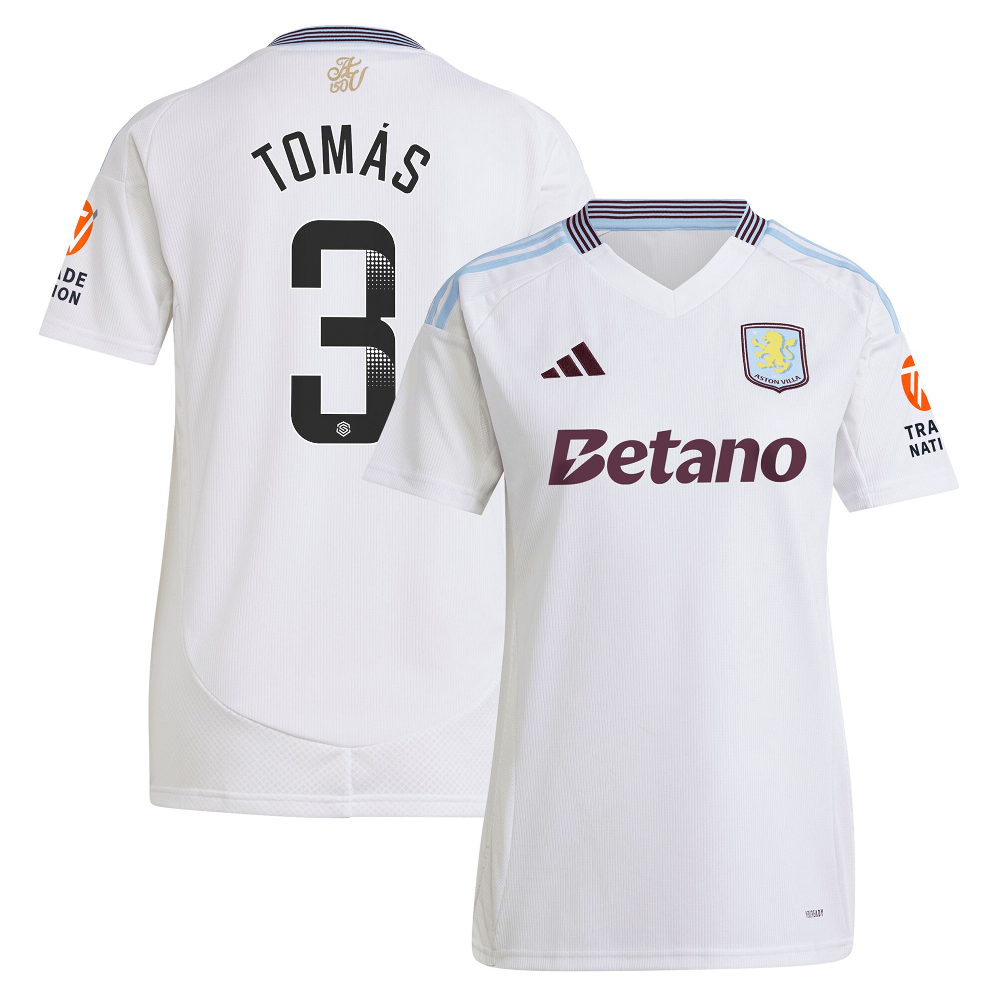 Aston Villa aston villa wsl away shirt 2024-25 – womens with tomás 3 printing Kits - Official Football Shirts & Training Gear